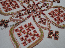 Motif de broderie indienne réalisé avec des perles et des paillettes